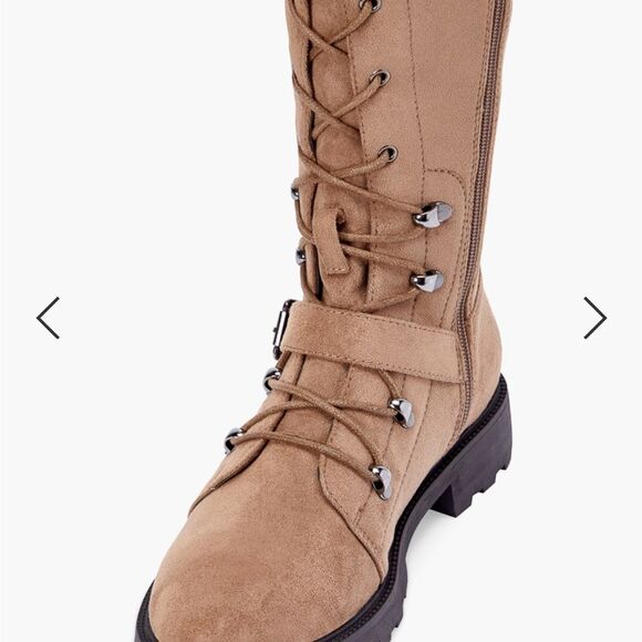 Women's Tan Lace-Up Over-the-Knee Boots Sz 7 BRAND NEW IN BOX - Picture 5 of 7